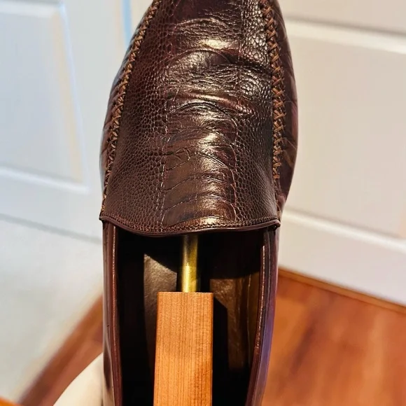 Men's Leather Loafers - Burgundy - Picture 7 of 15